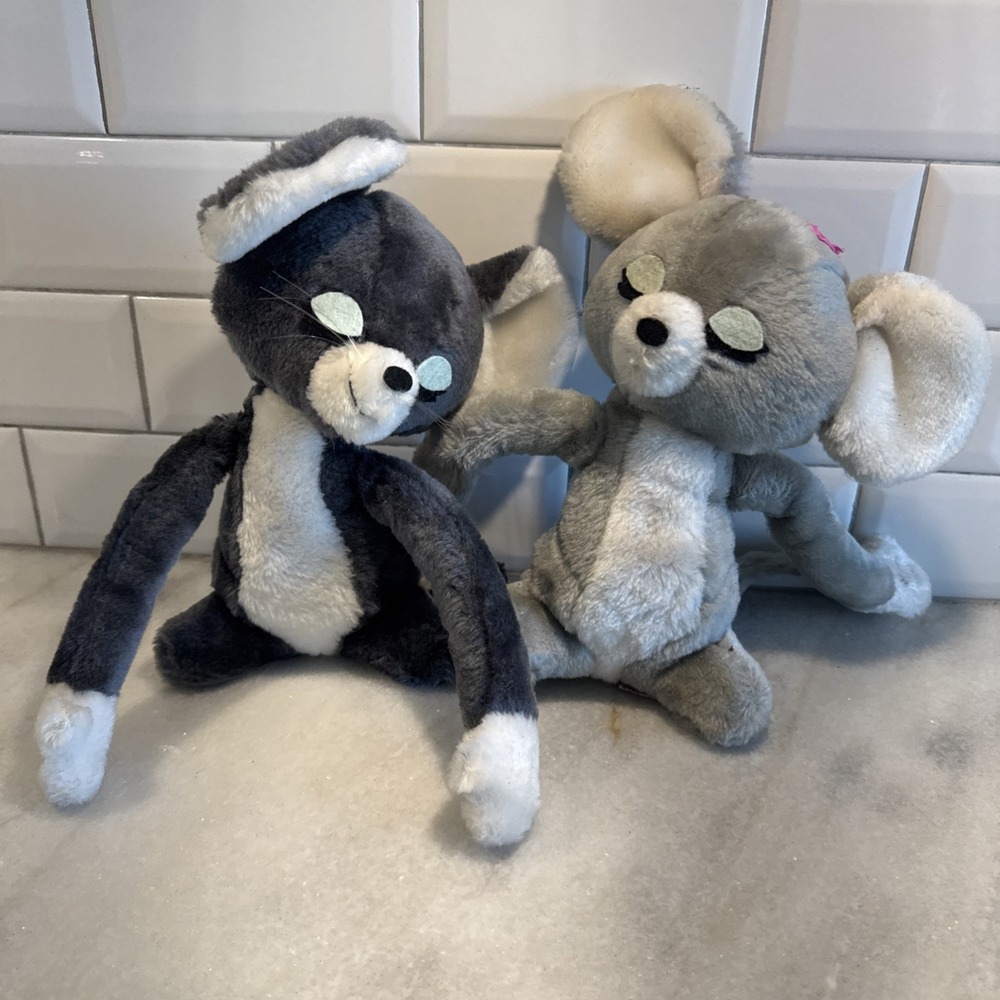 Vintage Dakin Hugging Loving Mice Couple 11" Plush‎ Stuffed Animals 1976